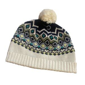 Gymboree Boys Fair isle Pom Beanie/Winter Knit Hat-Multicolor-2T/3T-GUC